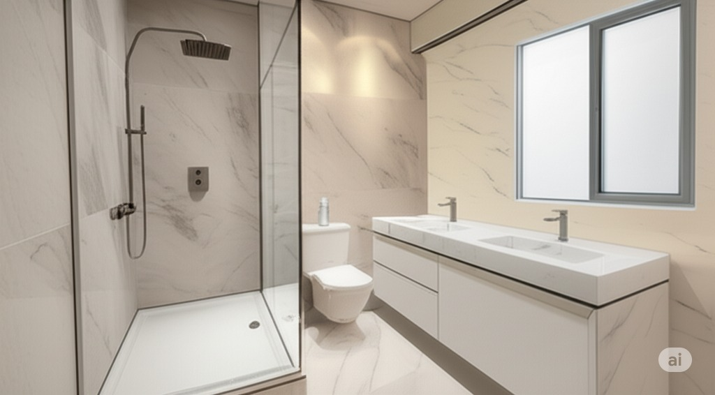 Modern bathroom after AI renovation