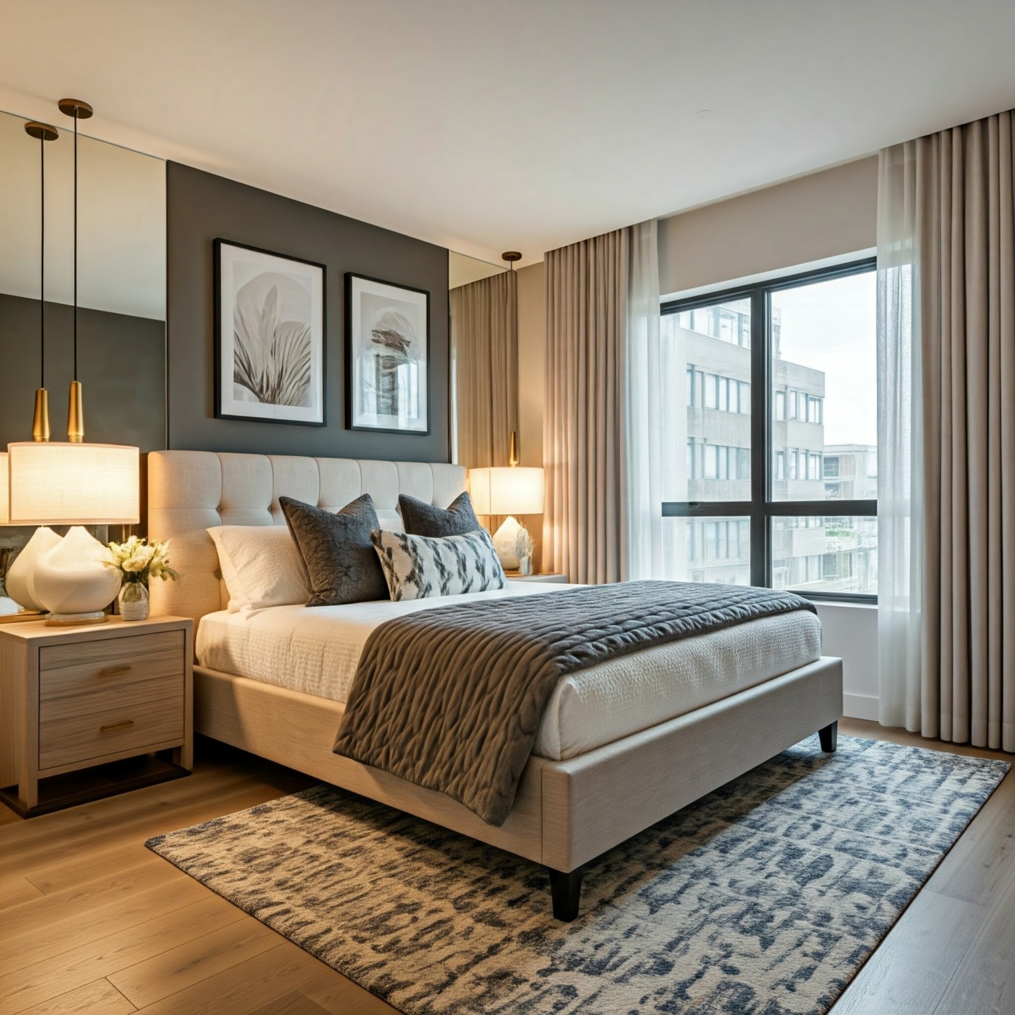 Furnished bedroom after virtual staging